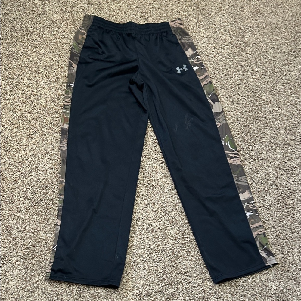 Under Armour kids Black Joggers with Camouflage Trim